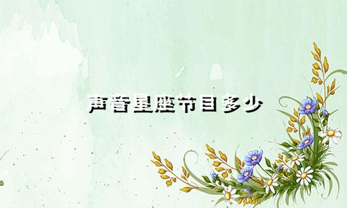 声音星座节目多少