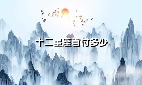 十二星座首付多少