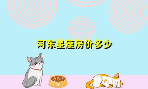 河东星座房价多少