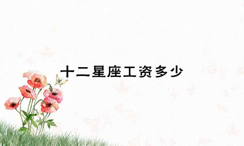十二星座工资多少