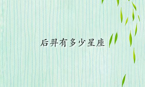 后羿有多少星座