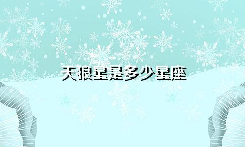 天狼星是多少星座