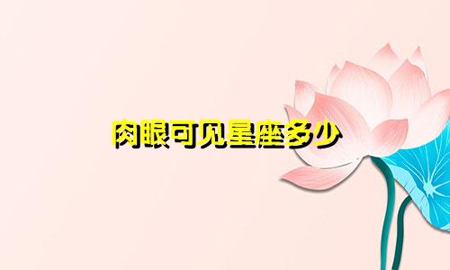 肉眼可见星座多少