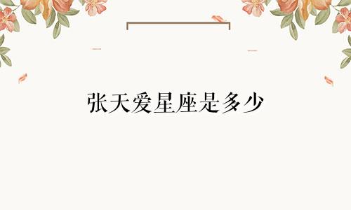 张天爱星座是多少