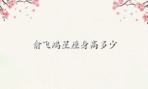 俞飞鸿星座身高多少