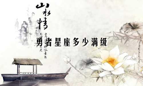 勇者星座多少满级
