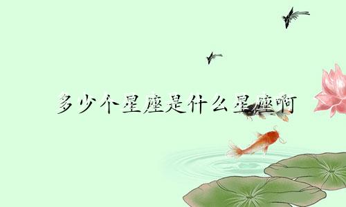 多少个星座是什么星座啊