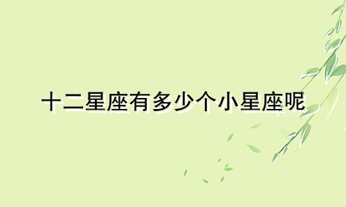 十二星座有多少个小星座呢