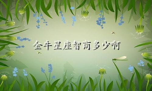 金牛星座智商多少啊