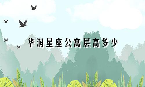 华润星座公寓层高多少
