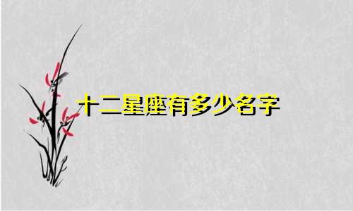 十二星座有多少名字