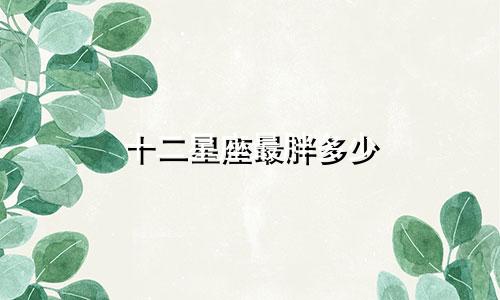 十二星座最胖多少