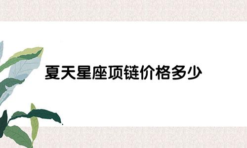 夏天星座项链价格多少