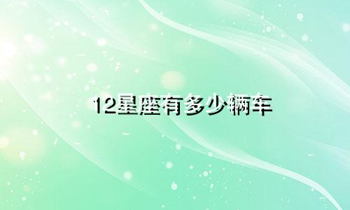 12星座有多少辆车