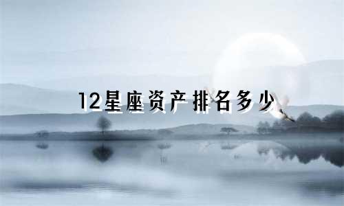 12星座资产排名多少