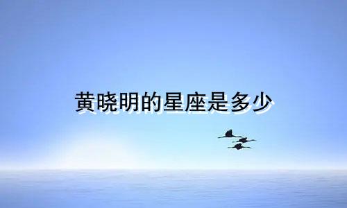 黄晓明的星座是多少