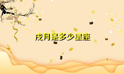 戌月是多少星座