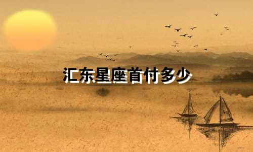 汇东星座首付多少