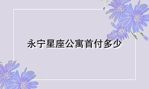 永宁星座公寓首付多少