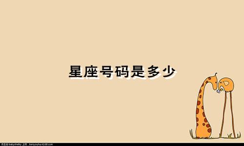 星座号码是多少