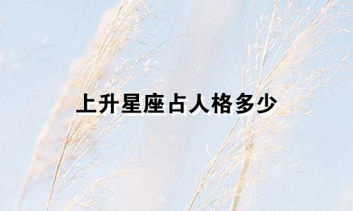 上升星座占人格多少