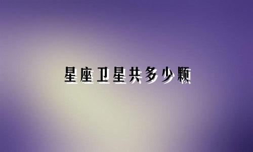 星座卫星共多少颗