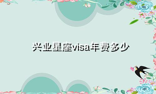 兴业星座visa年费多少