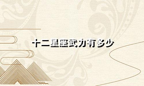 十二星座武力有多少