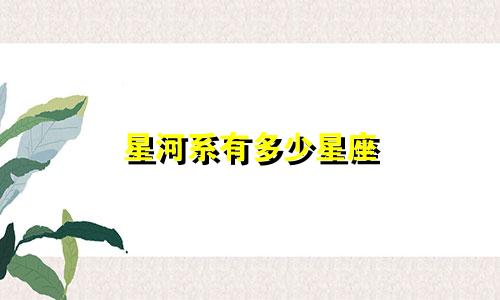 星河系有多少星座