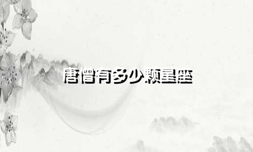 唐僧有多少颗星座