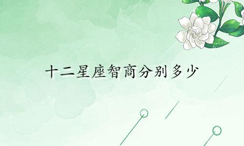 十二星座智商分别多少