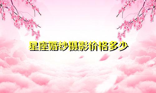 星座婚纱摄影价格多少