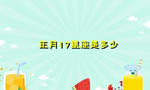 正月17星座是多少