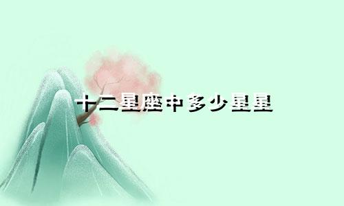 十二星座中多少星星