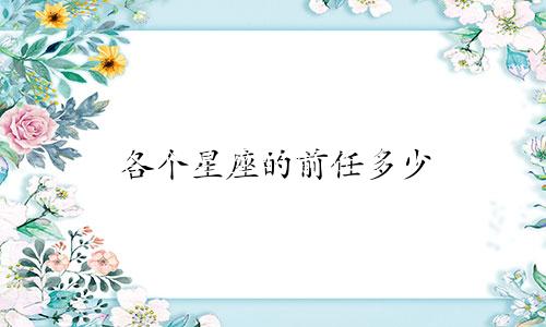 各个星座的前任多少