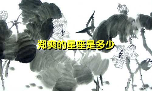 郑爽的星座是多少