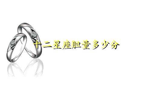 十二星座胆量多少分