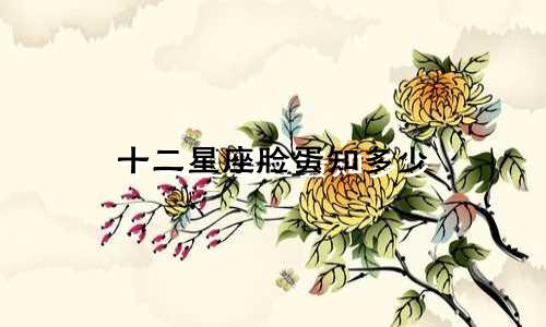 十二星座脸蛋知多少