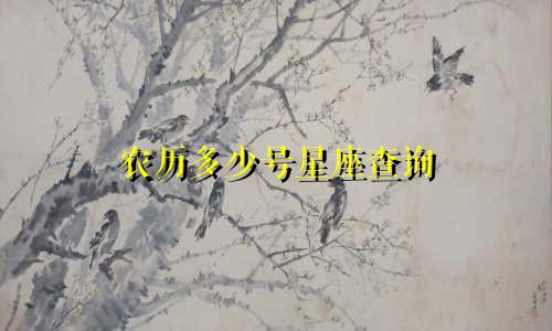 农历多少号星座查询