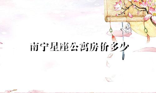 南宁星座公寓房价多少