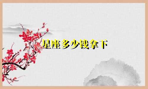 星座多少钱拿下