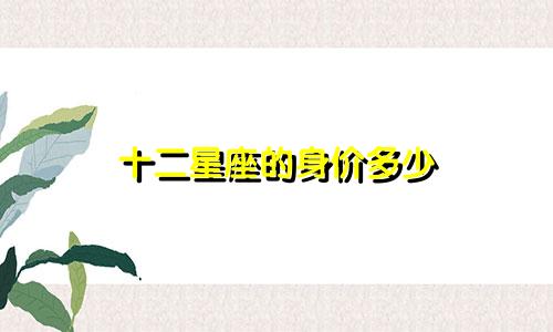 十二星座的身价多少