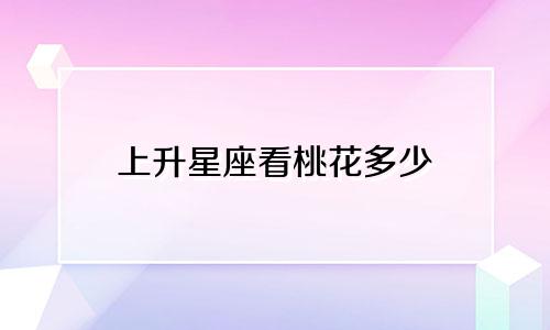 上升星座看桃花多少