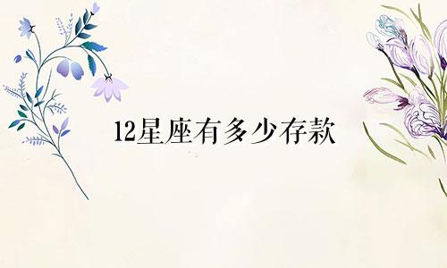 12星座有多少存款