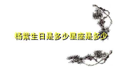 杨紫生日是多少星座是多少