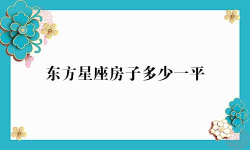 东方星座房子多少一平