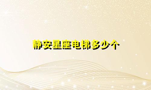 静安星座电梯多少个