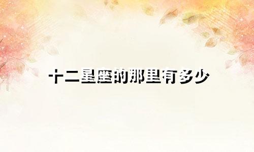 十二星座的那里有多少