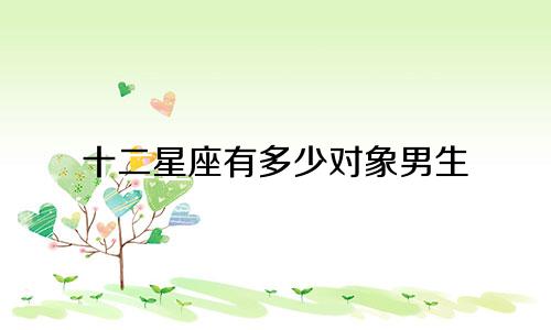 十二星座有多少对象男生