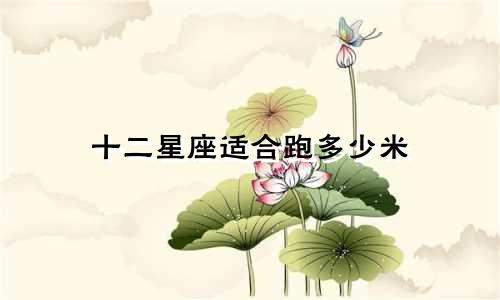 十二星座适合跑多少米